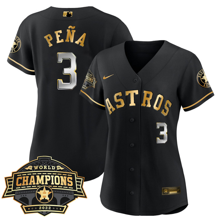 Women's Houston Astros 2022 World Series Champions Patch Limited Jersey - All Stitched