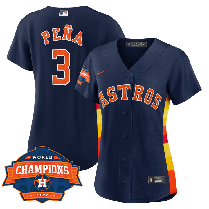 Women's Houston Astros Alternate Navy 2022 Champions Limited Player Jersey - All Stitched