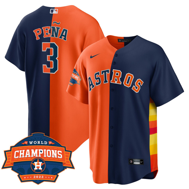 Men's Houston Astros Cool Base Split 2022 Champions Limited Player Jersey - All Stitched