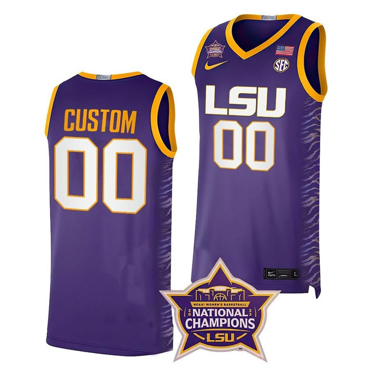 LSU Tigers College Basketball Champions Custom 2023 Jersey - All Stitched