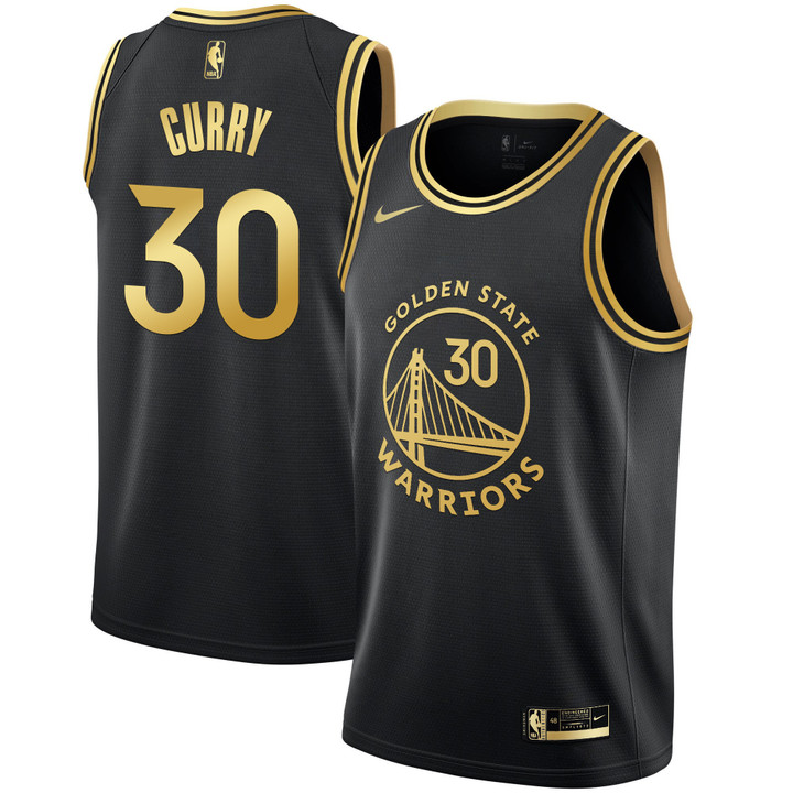 Men's Golden State Warriors Black Limited & Gold Jersey - All Stitched