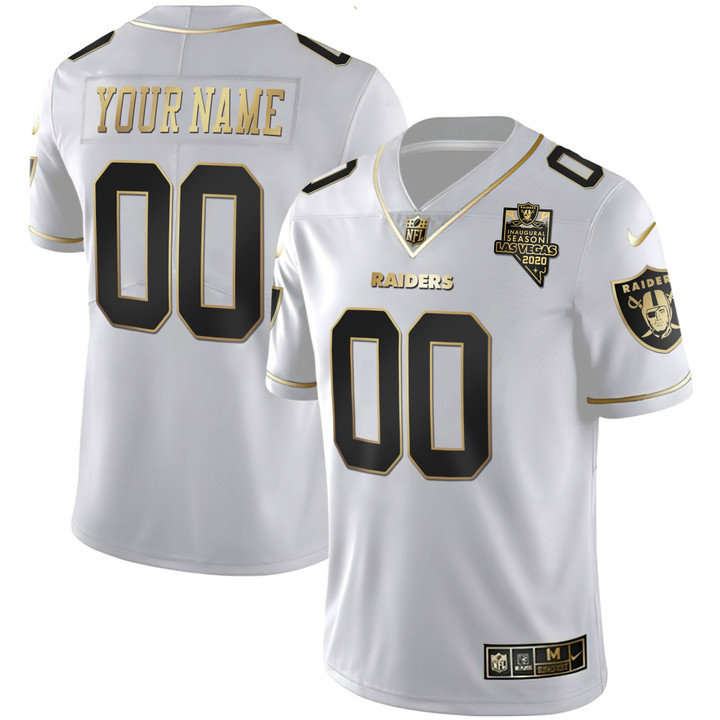 Raiders Inaugural Season Patch Gold & Split Custom Name and Number - All Stitched