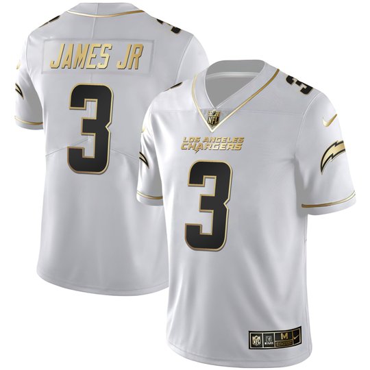 Women's Los Angeles Chargers White Gold & Black Gold Jersey - All Stitched