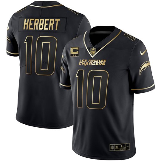 Women's Los Angeles Chargers White Gold & Black Gold Jersey - All Stitched