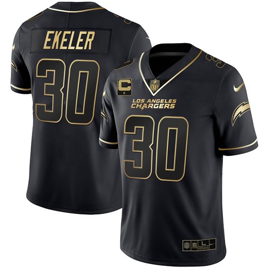 Women's Los Angeles Chargers White Gold & Black Gold Jersey - All Stitched