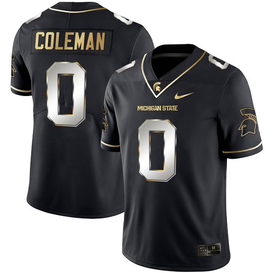 Men's Spartans Black Limited & Gold Vapor Jersey - All Stitched