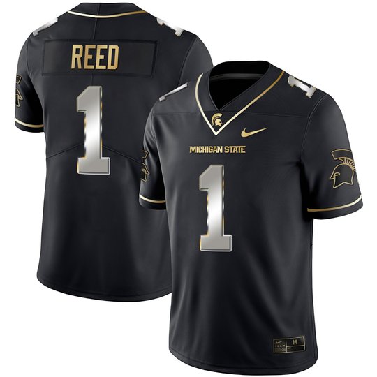 Men's Spartans Black Limited & Gold Vapor Jersey - All Stitched