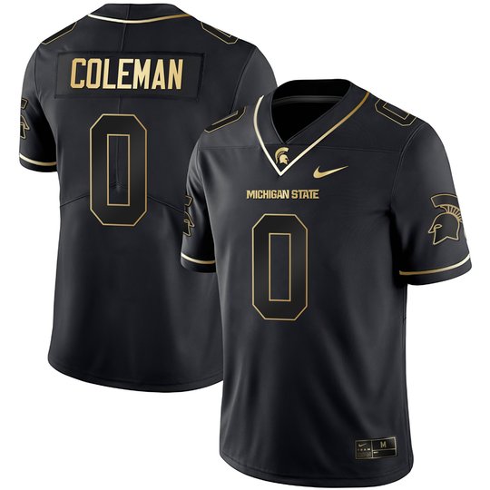 Men's Spartans Black Limited & Gold Vapor Jersey - All Stitched
