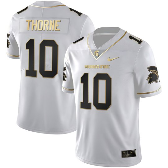 Men's Spartans Black Limited & Gold Vapor Jersey - All Stitched