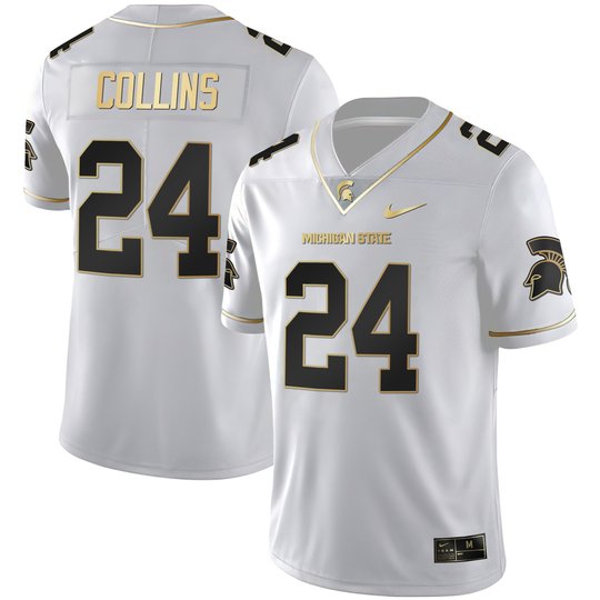 Men's Spartans Black Limited & Gold Vapor Jersey - All Stitched