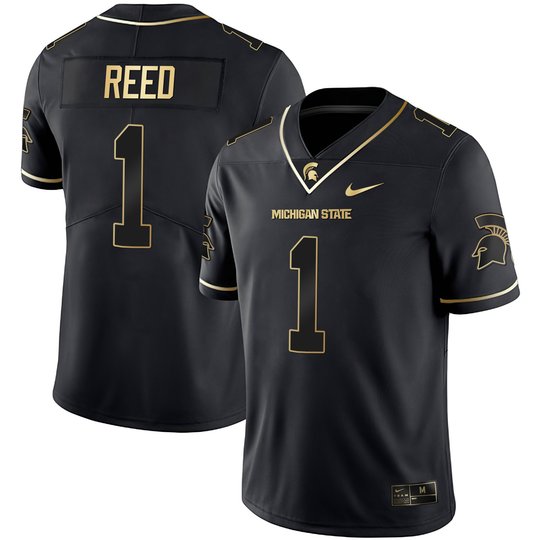 Men's Spartans Black Limited & Gold Vapor Jersey - All Stitched