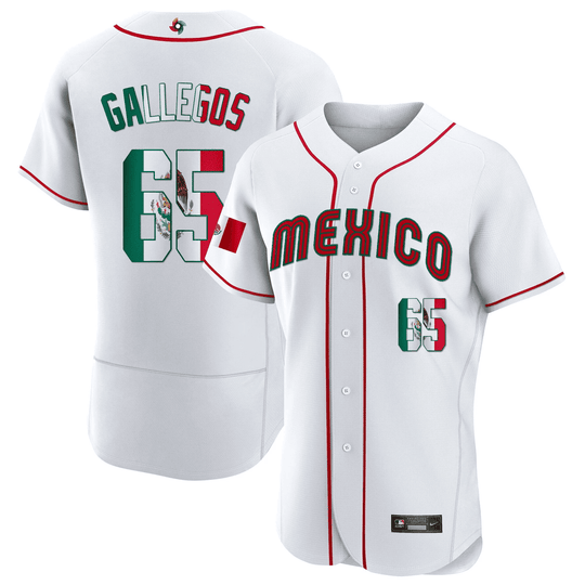 Men's Mexico 2023 World Baseball Flex Base Flag Jersey - All Stitched