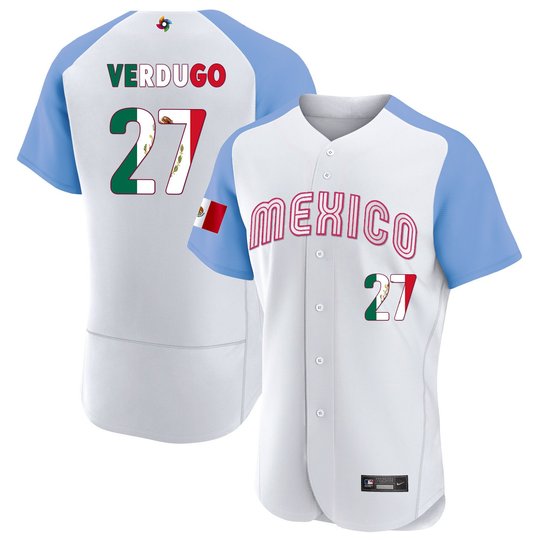 Men's Mexico 2023 World Baseball Flex Base Flag Jersey - All Stitched
