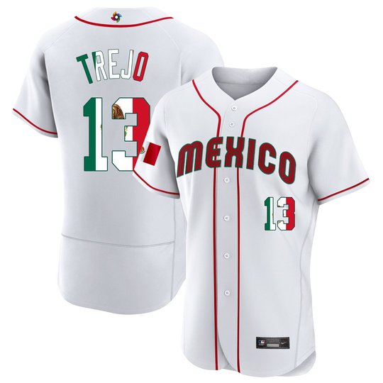 Men's Mexico 2023 World Baseball Flex Base Flag Jersey - All Stitched