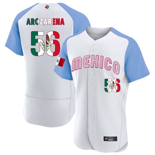 Men's Mexico 2023 World Baseball Flex Base Flag Jersey - All Stitched