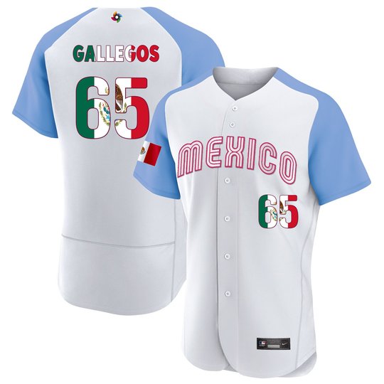 Men's Mexico 2023 World Baseball Flex Base Flag Jersey - All Stitched