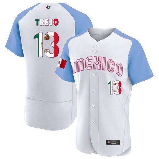 Men's Mexico 2023 World Baseball Flex Base Flag Jersey - All Stitched