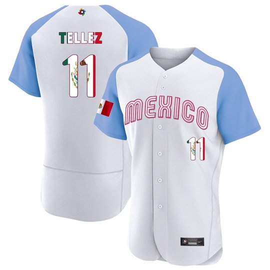 Men's Mexico 2023 World Baseball Flex Base Flag Jersey - All Stitched