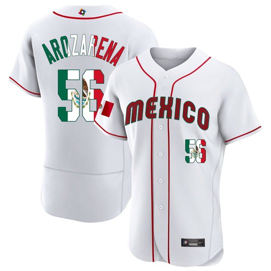 Men's Mexico 2023 World Baseball Flex Base Flag Jersey - All Stitched