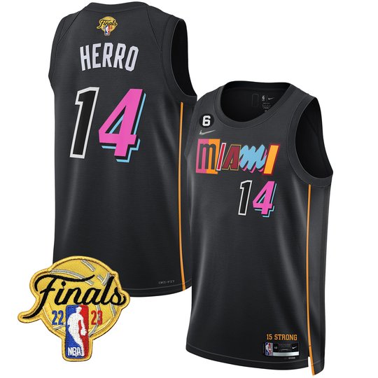 Men's Miami Heat 2023 Finals Patch Collection Jersey - All Stitched