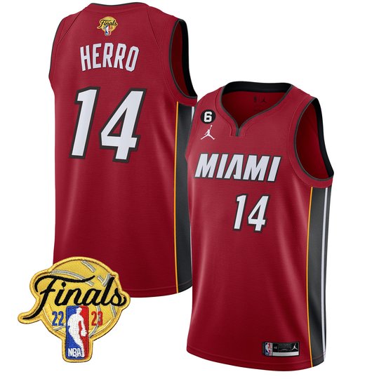 Men's Miami Heat 2023 Finals Patch Collection Jersey - All Stitched