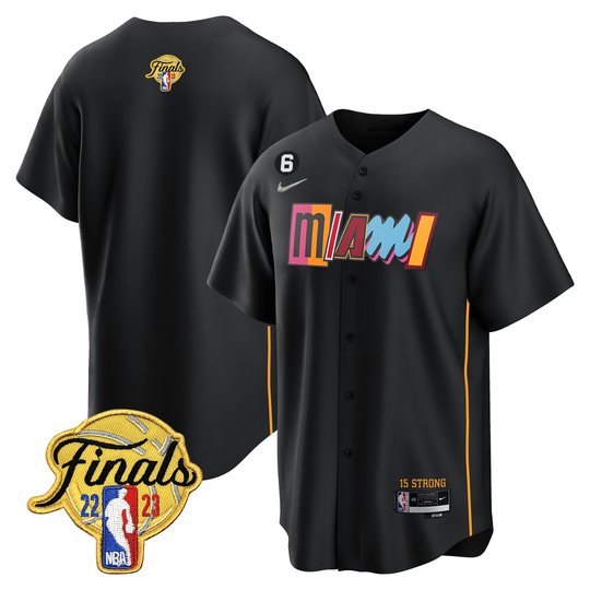 Men's Miami Heat 2023 Finals Baseball Cool Base Jersey - All Stitched