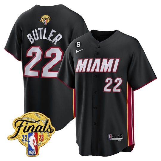 Men's Miami Heat 2023 Finals Baseball Cool Base Jersey - All Stitched