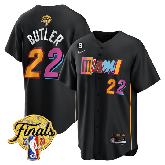 Men's Miami Heat 2023 Finals Baseball Cool Base Jersey - All Stitched