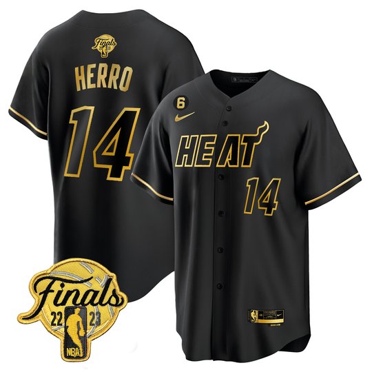 Men's Miami Heat 2023 Finals Baseball Cool Base Jersey - All Stitched