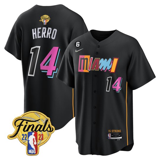 Men's Miami Heat 2023 Finals Baseball Cool Base Jersey - All Stitched