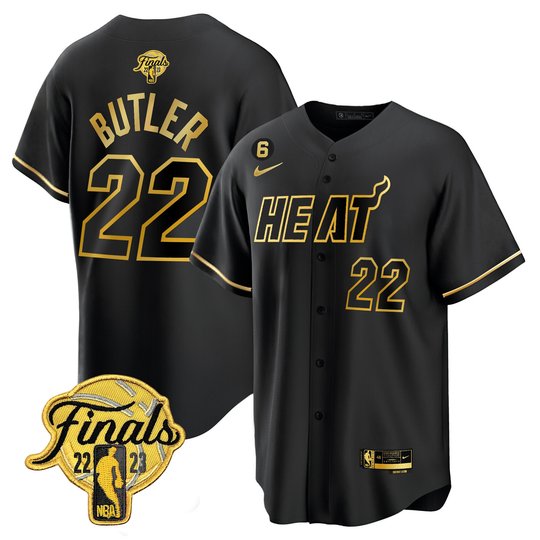 Men's Miami Heat 2023 Finals Baseball Cool Base Jersey - All Stitched