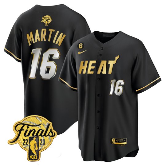 Men's Miami Heat 2023 Finals Baseball Cool Base Jersey - All Stitched