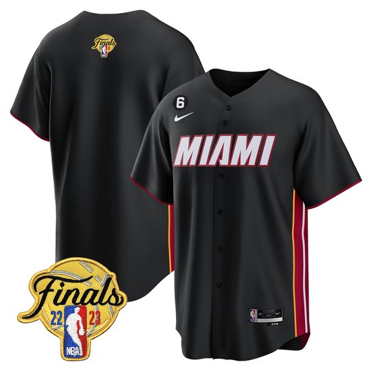 Men's Miami Heat 2023 Finals Baseball Cool Base Jersey - All Stitched