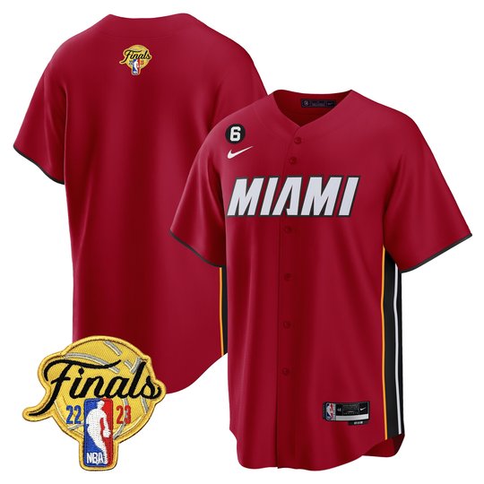 Men's Miami Heat 2023 Finals Baseball Cool Base Jersey - All Stitched