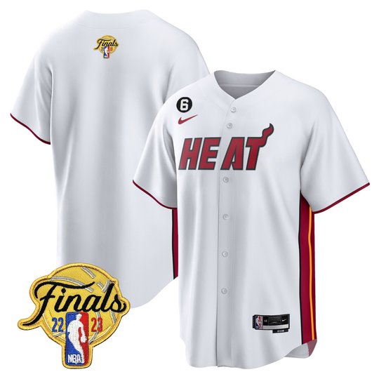 Men's Miami Heat 2023 Finals Baseball Cool Base Jersey - All Stitched