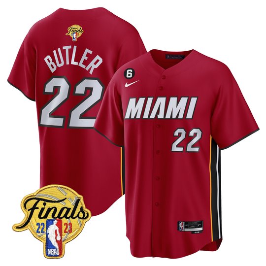 Men's Miami Heat 2023 Finals Baseball Cool Base Jersey - All Stitched