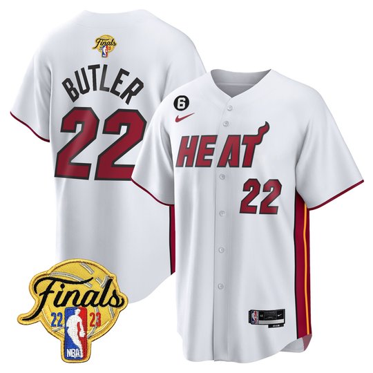 Men's Miami Heat 2023 Finals Baseball Cool Base Jersey - All Stitched