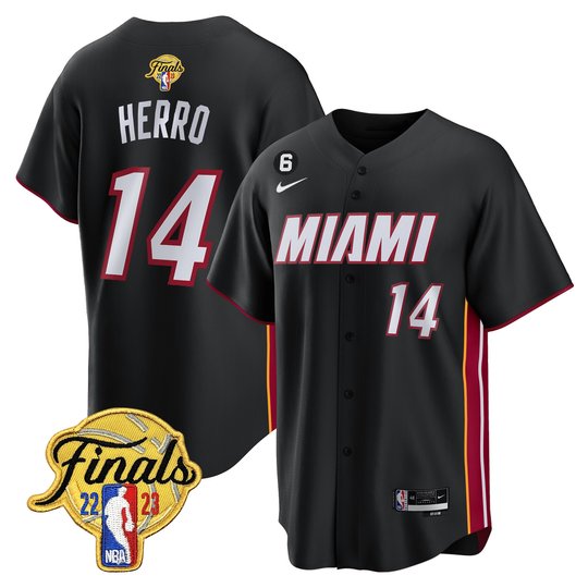 Men's Miami Heat 2023 Finals Baseball Cool Base Jersey - All Stitched
