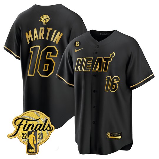 Men's Miami Heat 2023 Finals Baseball Cool Base Jersey - All Stitched