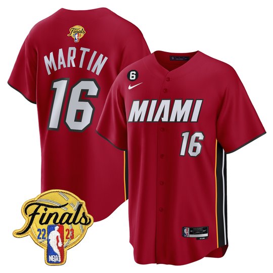 Men's Miami Heat 2023 Finals Baseball Cool Base Jersey - All Stitched