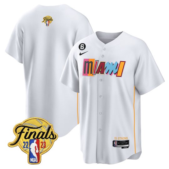 Men's Miami Heat 2023 Finals Patch Baseball Jersey V2 - All Stitched