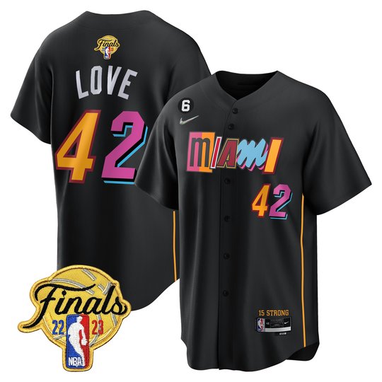 Men's Miami Heat 2023 Finals Patch Baseball Jersey V2 - All Stitched