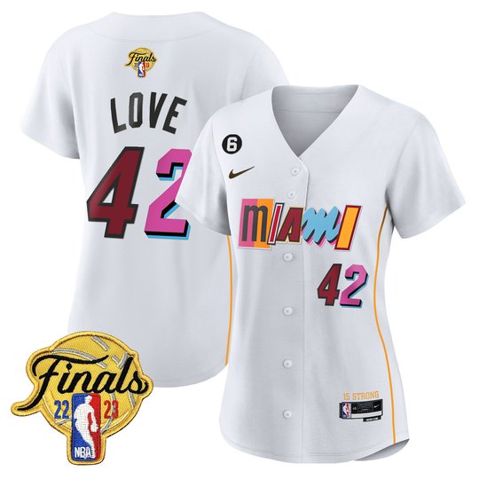 Women's Miami Heat 2023 Finals Patch Baseball Jersey V2 - All Stitched