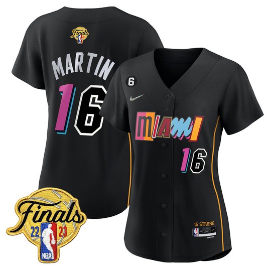 Women's Miami Heat 2023 Finals Patch Baseball Jersey V2 - All Stitched