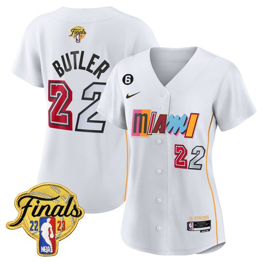 Women's Miami Heat 2023 Finals Patch Baseball Jersey V2 - All Stitched