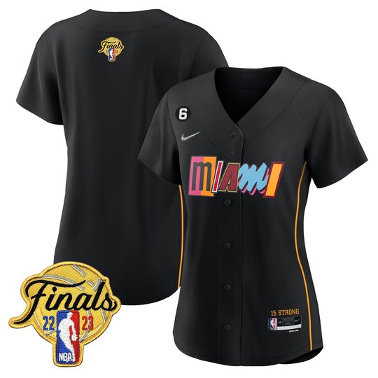 Women's Miami Heat 2023 Finals Patch Baseball Jersey V2 - All Stitched