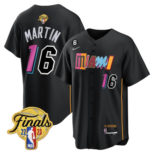 Men's Miami Heat 2023 Finals Patch Baseball Jersey V2 - All Stitched