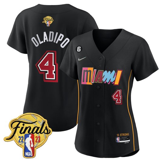 Women's Miami Heat 2023 Finals Patch Baseball Jersey V2 - All Stitched