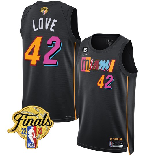Men's Miami Heat 2023 Finals Patch Collection Jersey V2 - All Stitched