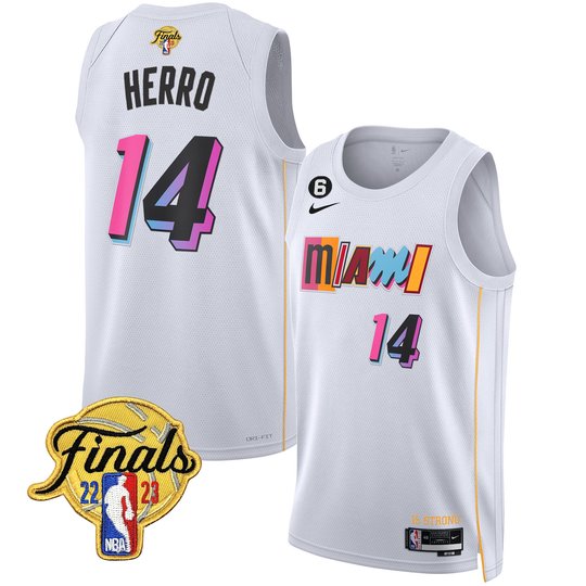 Men's Miami Heat 2023 Finals Patch Collection Jersey V2 - All Stitched
